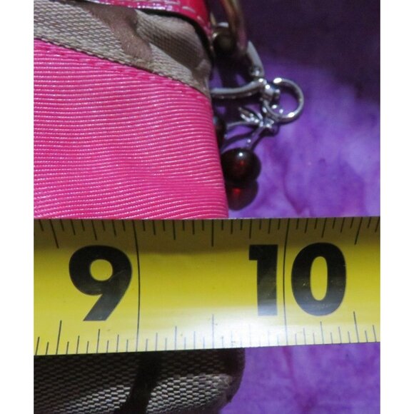 Coach 2006 Cursive Creed Limited Edition Signature Pink Stripe Demi Handbag - Picture 8 of 11